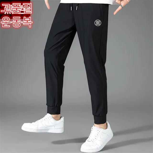 Golf Pants Men's Summer Ice Silk High Elastic Ultra-thin Casual Trousers Quick-drying Running Golf Wear Sweatpants Plus Size 5XL
