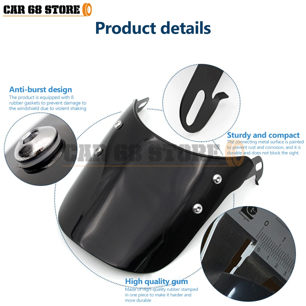 Черный/прозрачный мотоциклетный компактный спортивный ветровой отражатель на