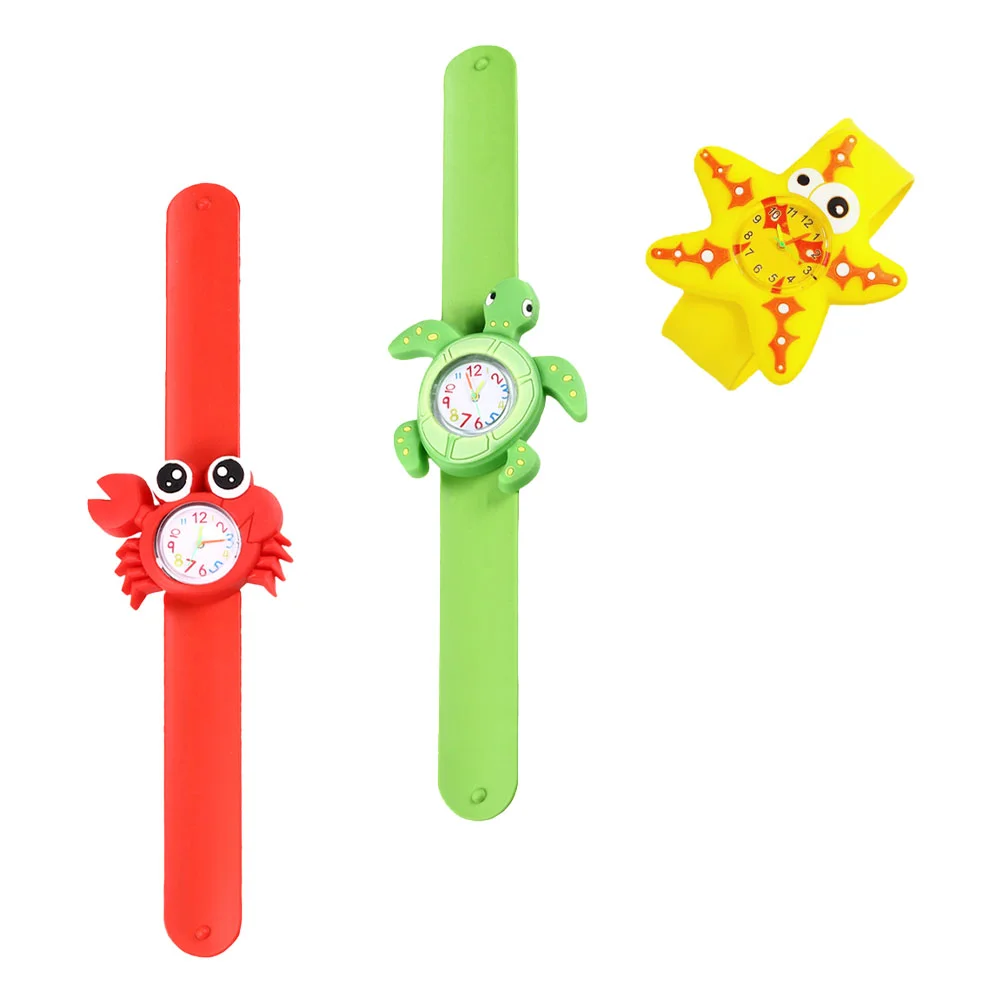 

3 шт., часы с рисунком морских животных, цифровые часы Slap Watch, детские наручные часы Slap Watch для детей