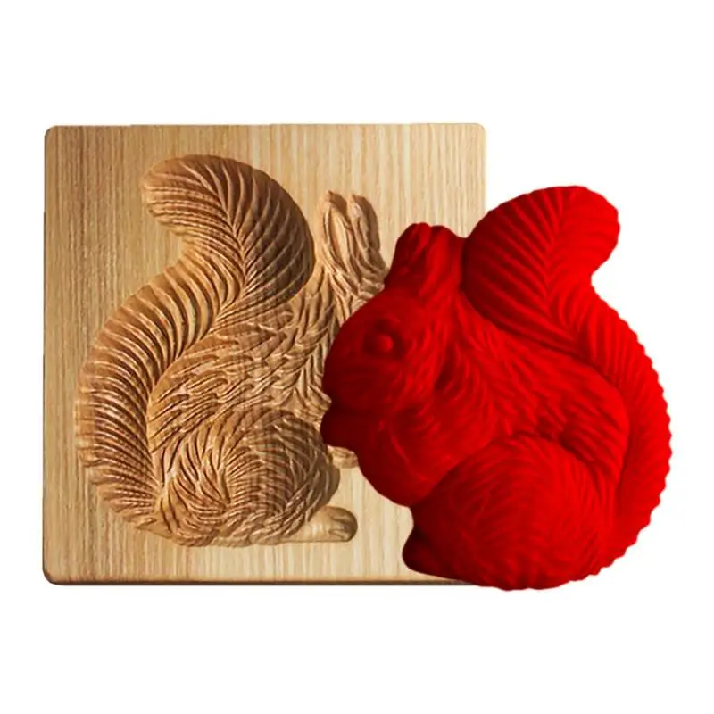 

Wooden Cookie Biscuit Mold 3D Squirrel Biscuits Bakingmold Embossing Craft Decorating Baking Tool Suitable For Kitchen And Famil