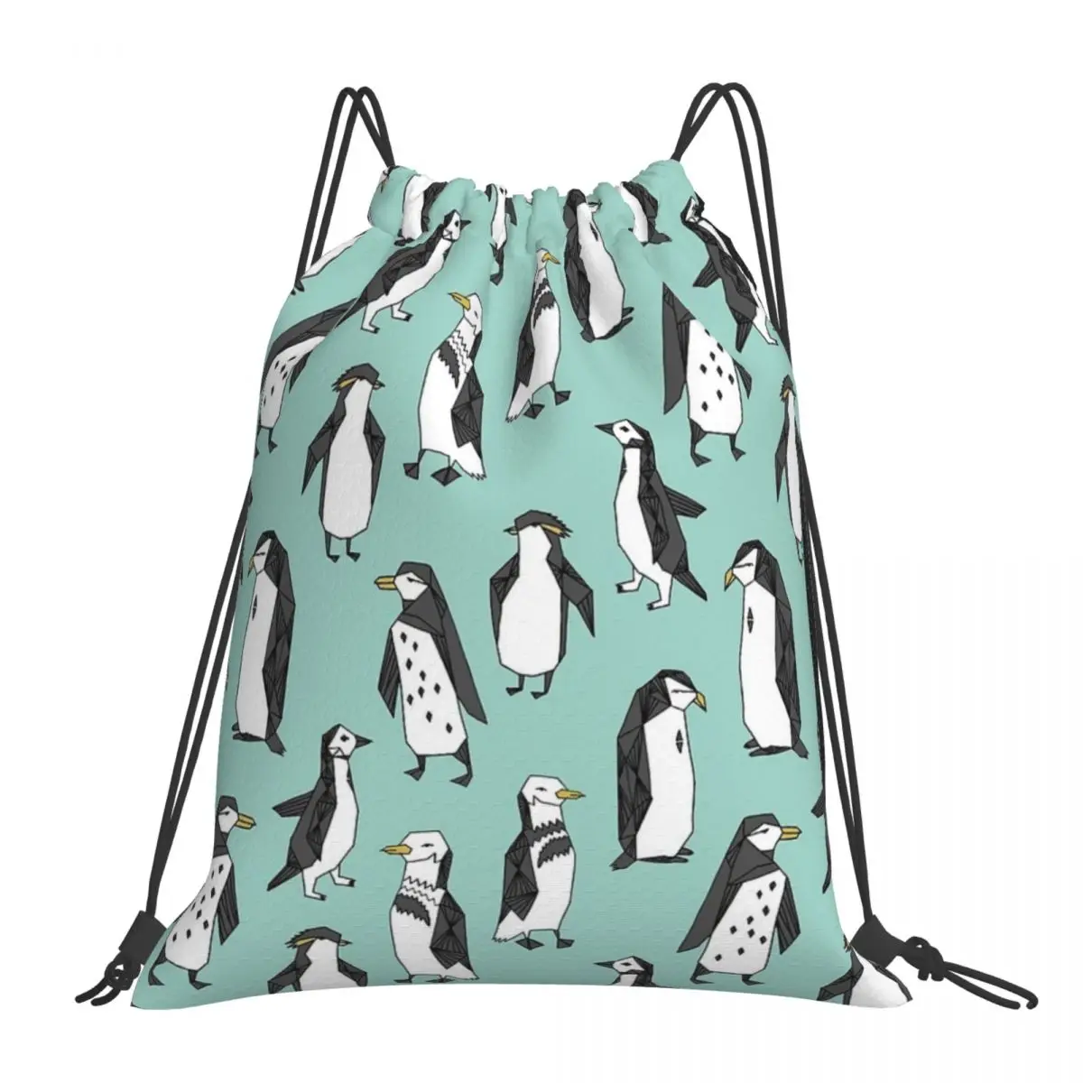 

Рюкзак «Пингвин-мятный» от Andrea Lauren, многофункциональные портативные сумки на шнурке, спортивная сумка, сумки для книг для мужчин, женщин, студентов