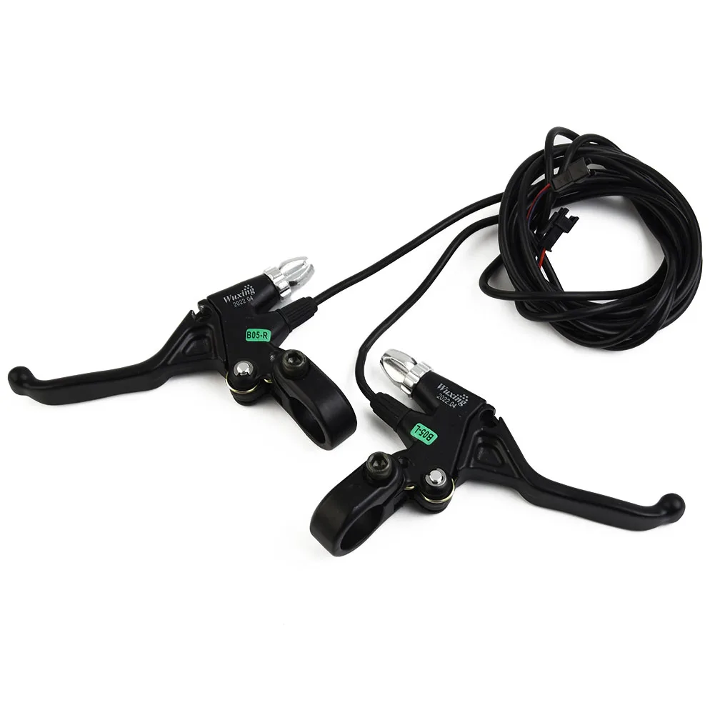 

E-bike Brake Lever Electric Bicycle JST-SM 2-pin Male 1 Pair 49PDD Aluminum Black Components Cycling Hot Durable