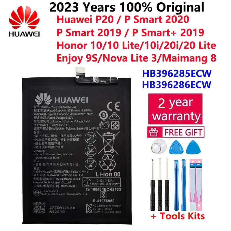 

Hua Wei Original 3400mAh HB396285ECW Phone Battery For Huawei P20 Honor 10 10Lite 10i 20i P Smart 2019 Maimang 8 Batteries