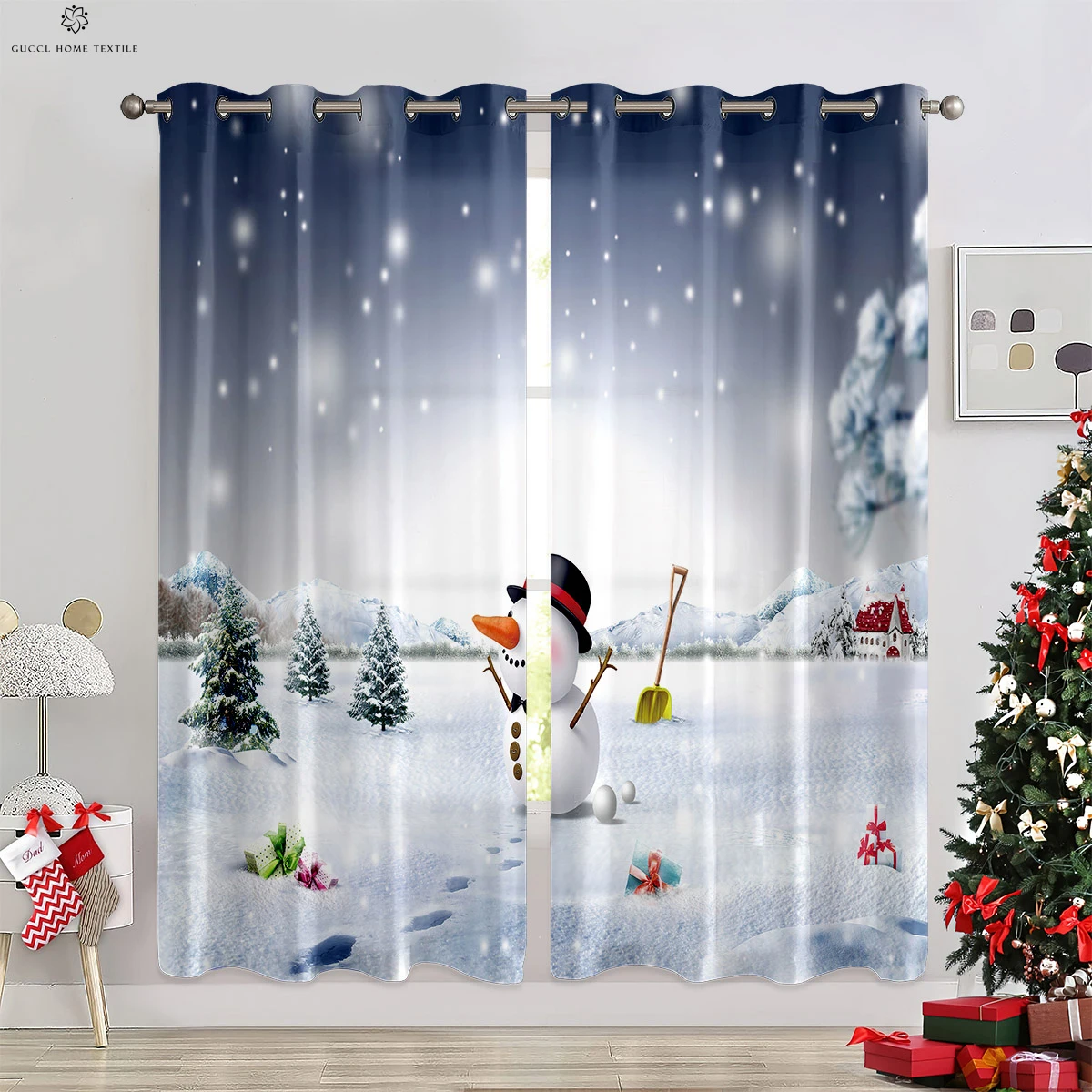 Рождественское украшение колокольчик снеговик рождественская елка 3d печать