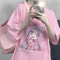 original pink anime short sleeves two dimensional kawaii korean loose size short sleeved summer new jk student t shirt girl gift