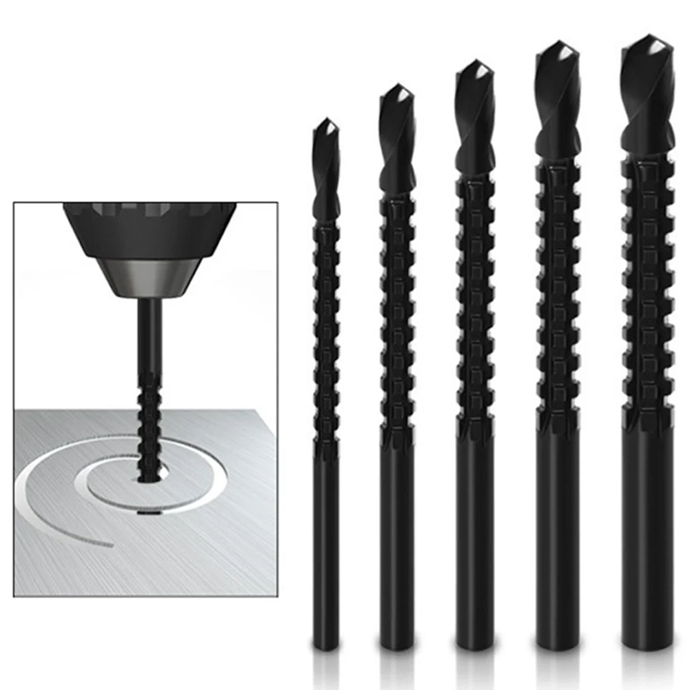 

5PCS 3-8mm HSS Spiral Drill Bits Serrated Grooving Hole Cutting Tap For Drilling Wood Plastic Boards Tools Accessories