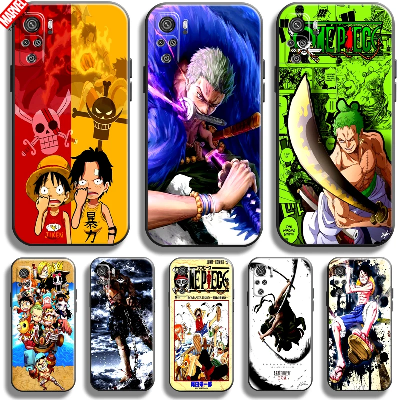 

Anime One Piece Luffy Zoro For Xiaomi Redmi Note 10 10T 10S Pro 5G Phone Case Funda Back Silicone Cover Black Soft