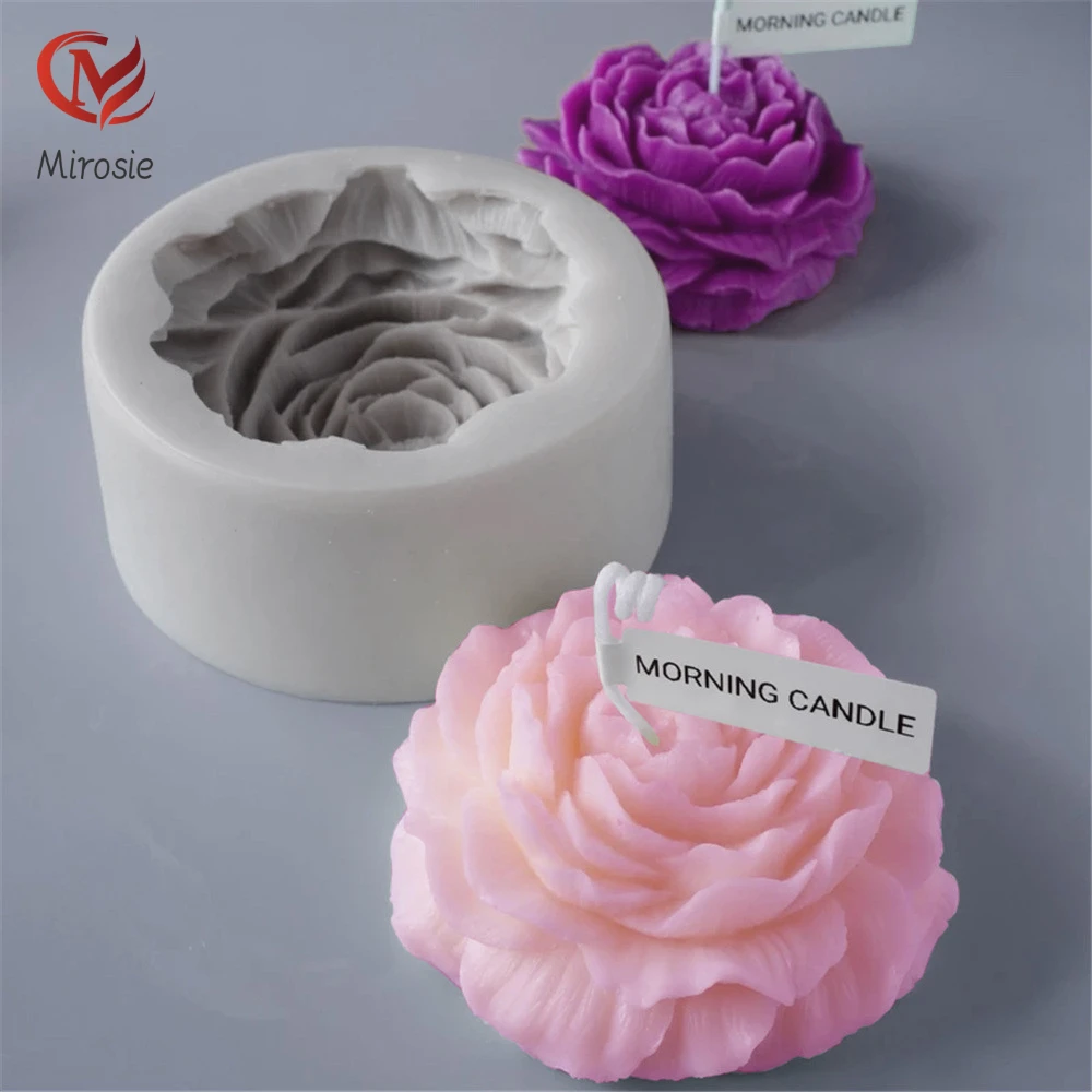 

Mirosie 3D Peony Floral Fragrance Epoxy Decoration Diy Handmade Soap Candle Rose Fondant Chocolate Cake Silicone Mold