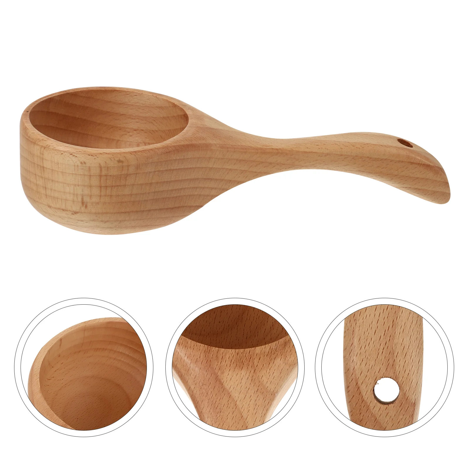 

Spoon Water Ladle Wooden Scoop Bath Sauna Salt Kitchen Wood Soup Bathing Handle Room Bathroom Cup Scooper Flour Multi Dipper