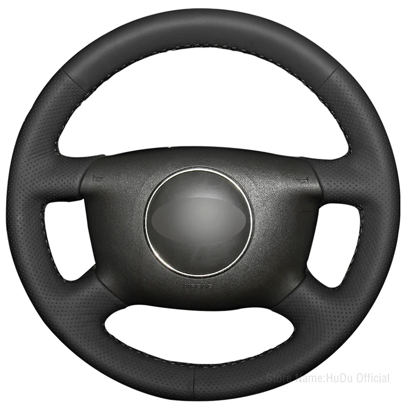

DIY For Audi A6 2000-2021 Audi A3 2000 2003 Black Suede Leather Car Steering Wheel Cover Car Interior Accessories
