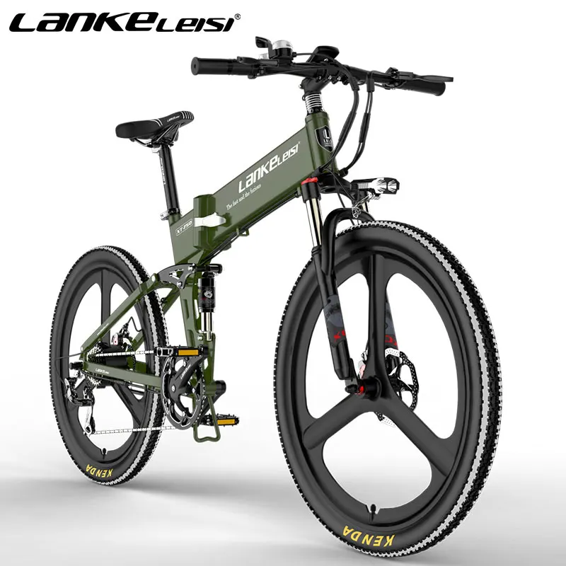 Складной 26-дюймовый Электрический велосипед LANKELEISI Мужской горный 48V400W