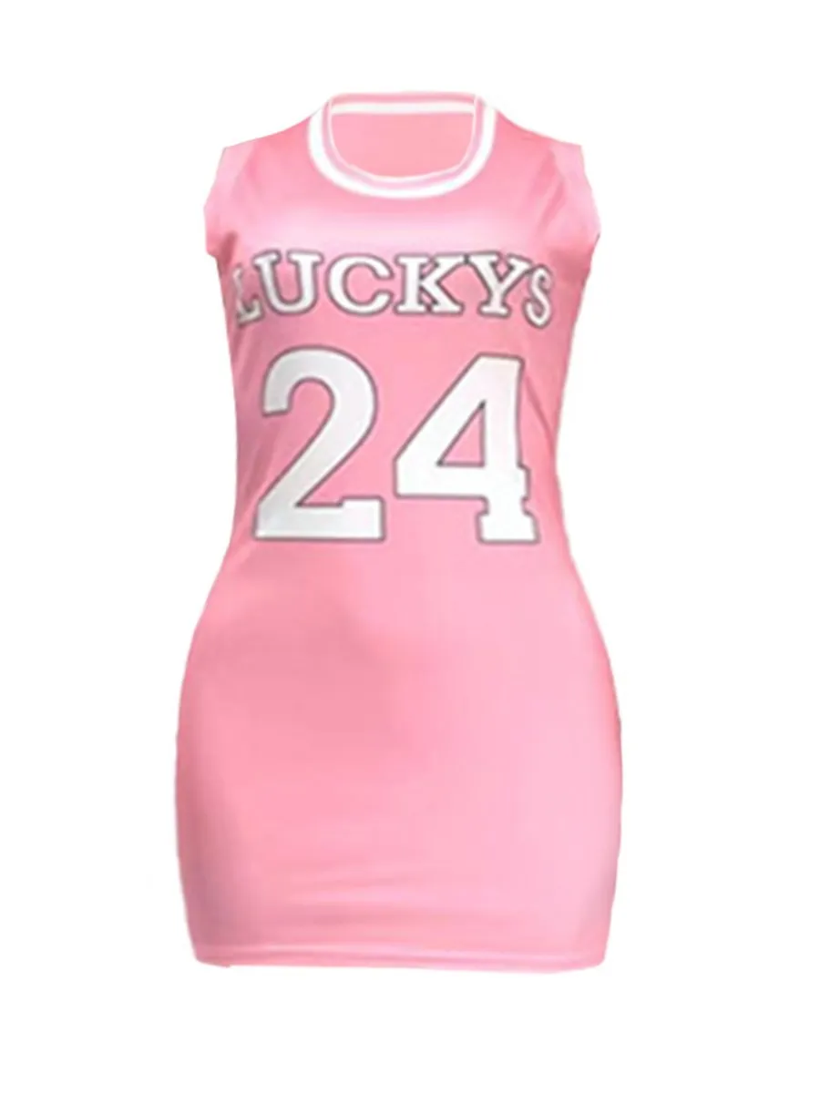 LW Plus Size Casual Skinny Dress Letter Print Striped Cami Dress Women Fashion Sexy Stretch Slim Dress Lady Summer dress