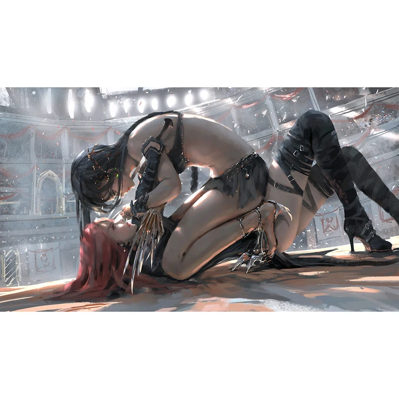 

Игровой коврик с пользовательским принтом, настольная подставка для игр MTG TCG gcc PKM, игровые карты, настольная подставка для карт, Коврик Для Таро (файтинг-девочка)