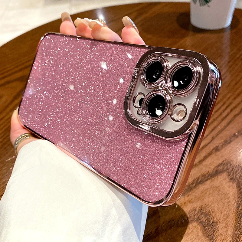 

Luxury Soft Electroplate Case For iPhone 11 12 13 Pro Max X XS XR 6 6S 7 8 Plus SE 2020 Mini Bling Glitter Cases Cover