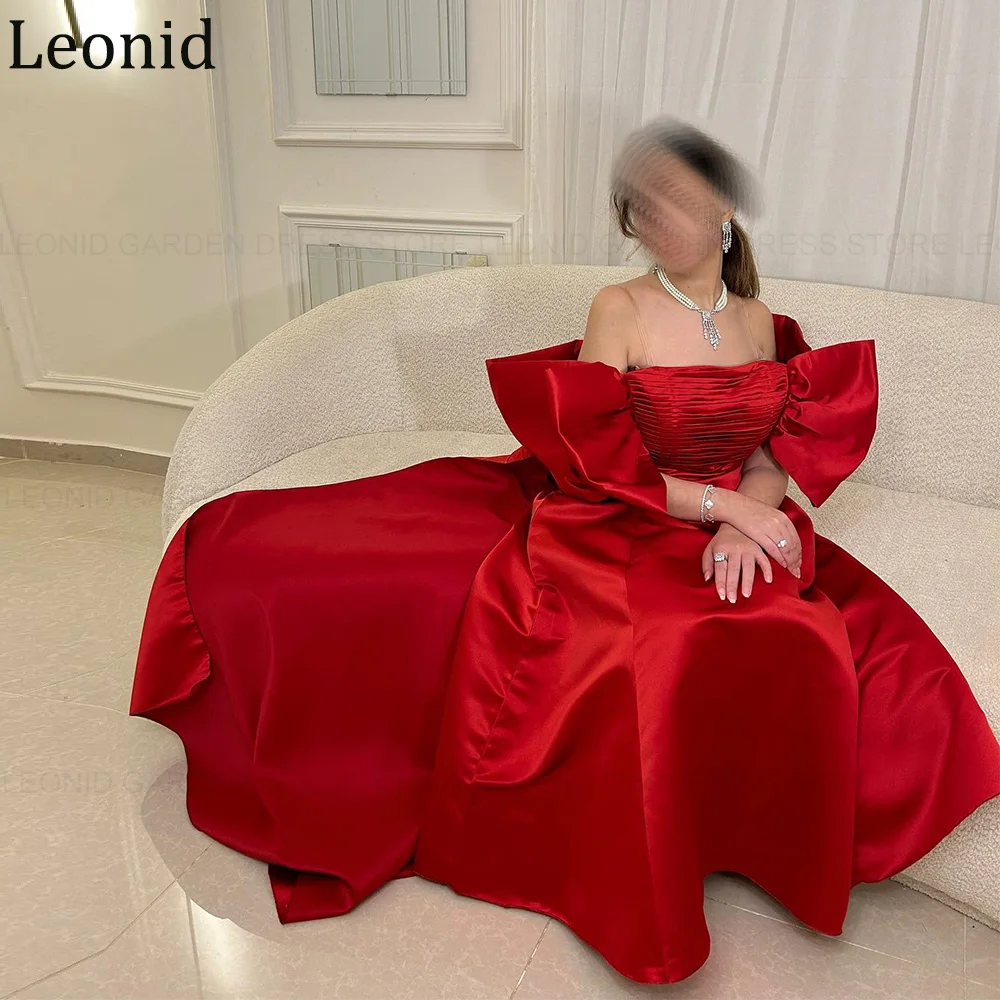 LEONID элегантные красные длинные платья для торжеств 2024 a-силуэт с открытыми