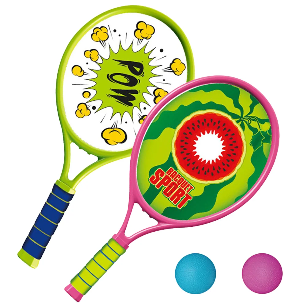 

1 Set Plastic Tennis Racket Toy Cartoon Style Racquet Funny Outdoor Activities Toy Practical Fitness Equipment Supplies for