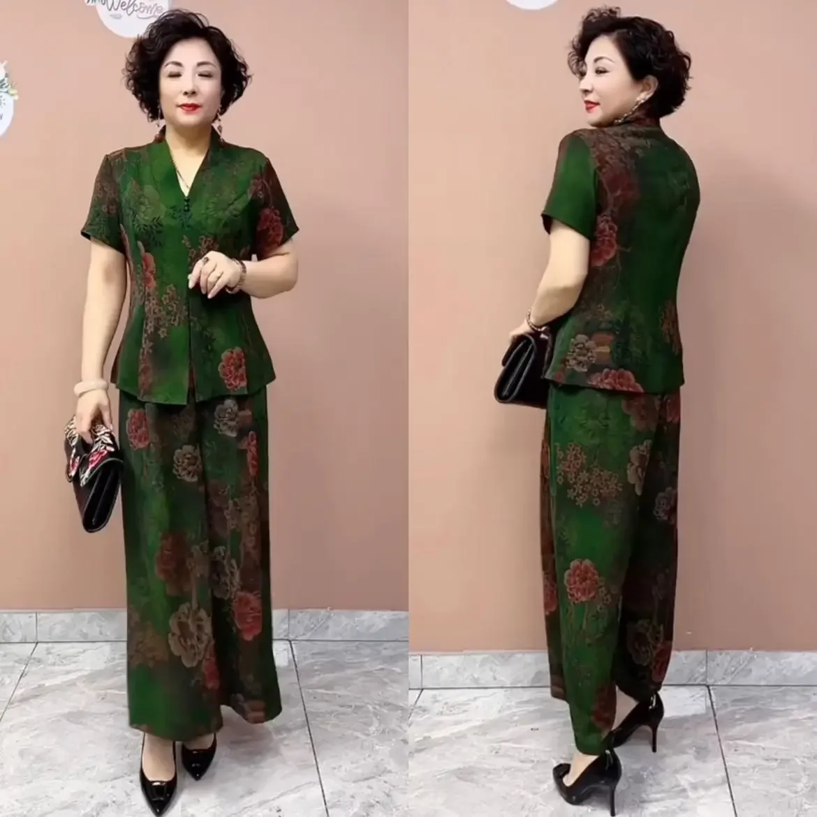 Лето 2024 года новый стиль элегантный топ-клеш для мам среднего и пожилого возраста