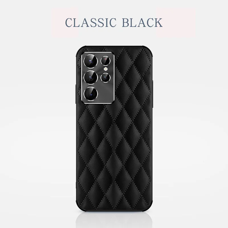 New Samsung Galaxy S22 Ultra Cover Luxury Leather Plus Metal Lens Cover For Samsung Galaxy S22+ S22 Ultra Luxury Phone Case