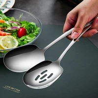 serving spoon set 304 stainless steel buffet party dinner tableware sets long handle 6 2 cm 7 2 cm slotted skimmer conlander