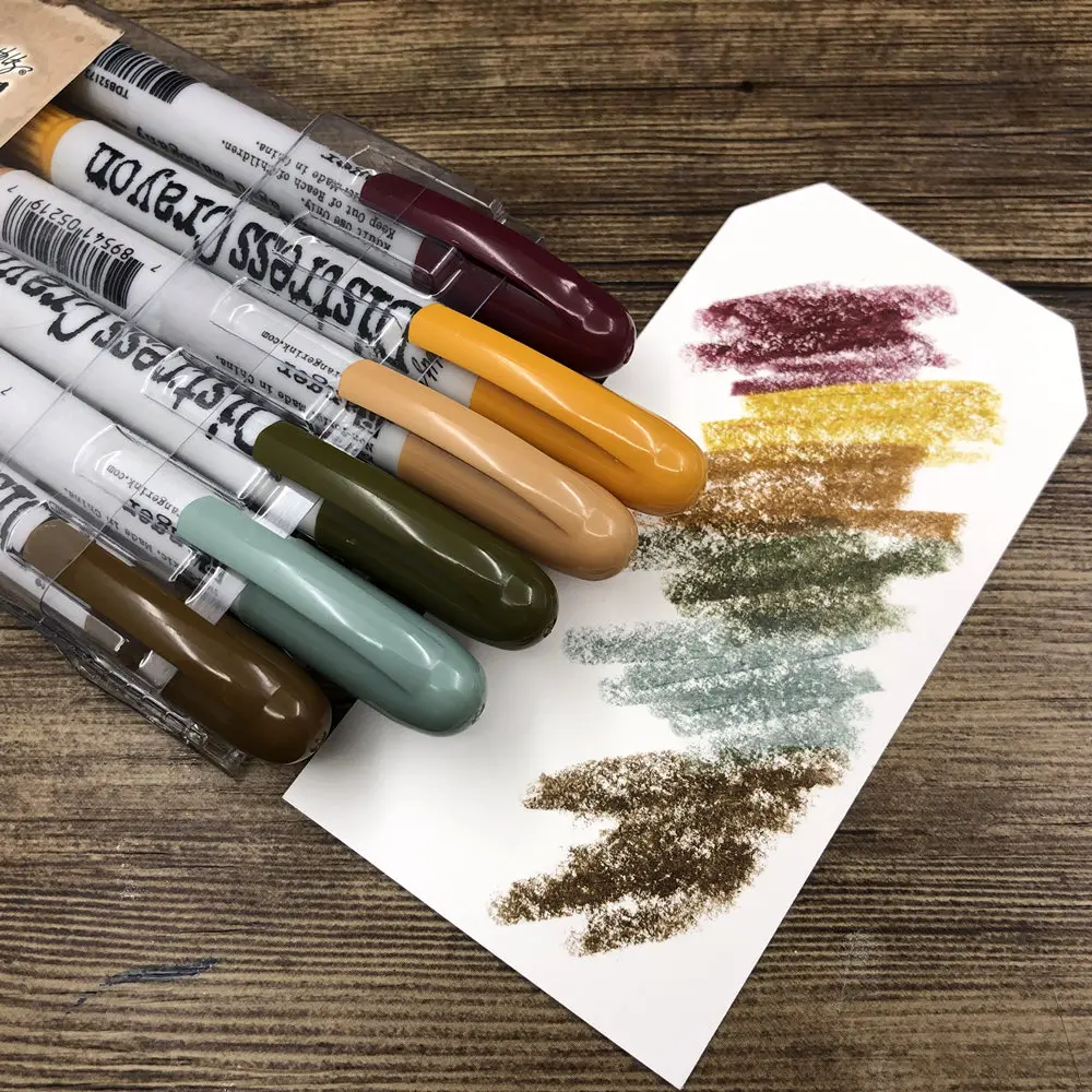 Tanie Tim Holtz Distress Kredki Stary Kolor Rozpuszczalny W Wodzie Pastelowy Zestaw Konto Ręczne Kolor Smudge 6 Kolorów 3 Zestaw Kolorów