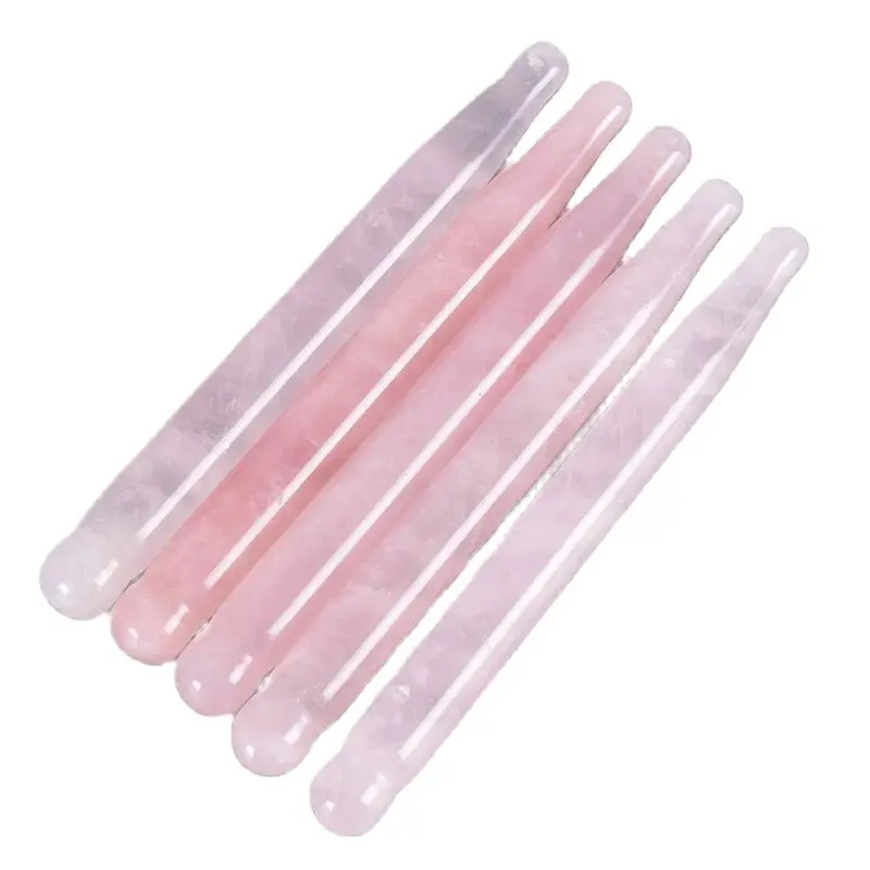 Natural Rose Quartz Wand Eye Acupoint Health Care China Traditional SPA Acupuncture Pen Scraping Massage Body Healing |