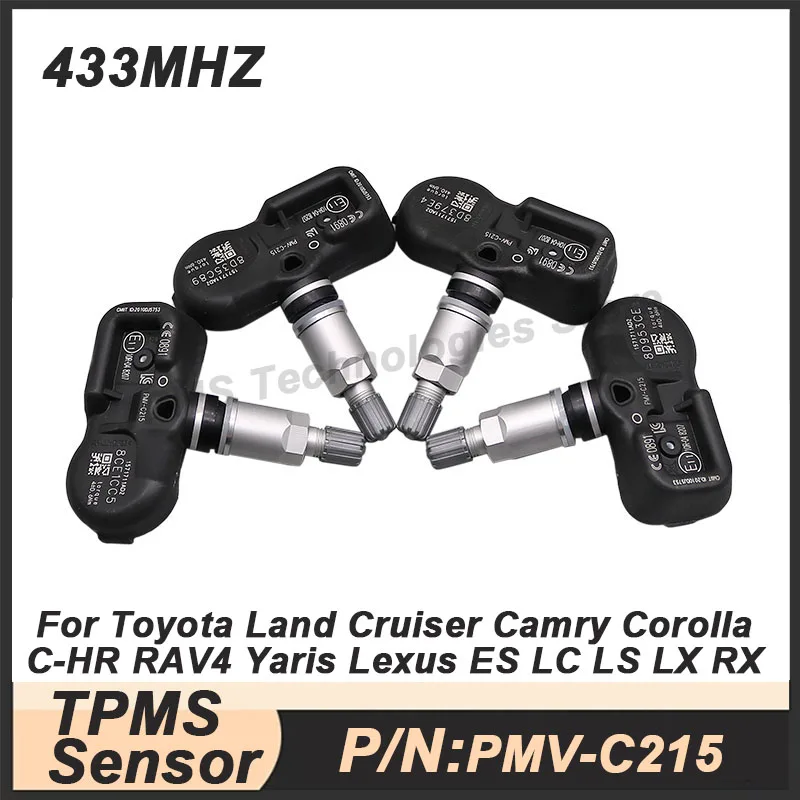 

1/4 шт. PMV-C215 датчик давления в шинах TPMS 42607-48020 для Lexus ES LC LS RX Toyota Land Cruiser Camry C-HR RAV4 Yaris 433 МГц