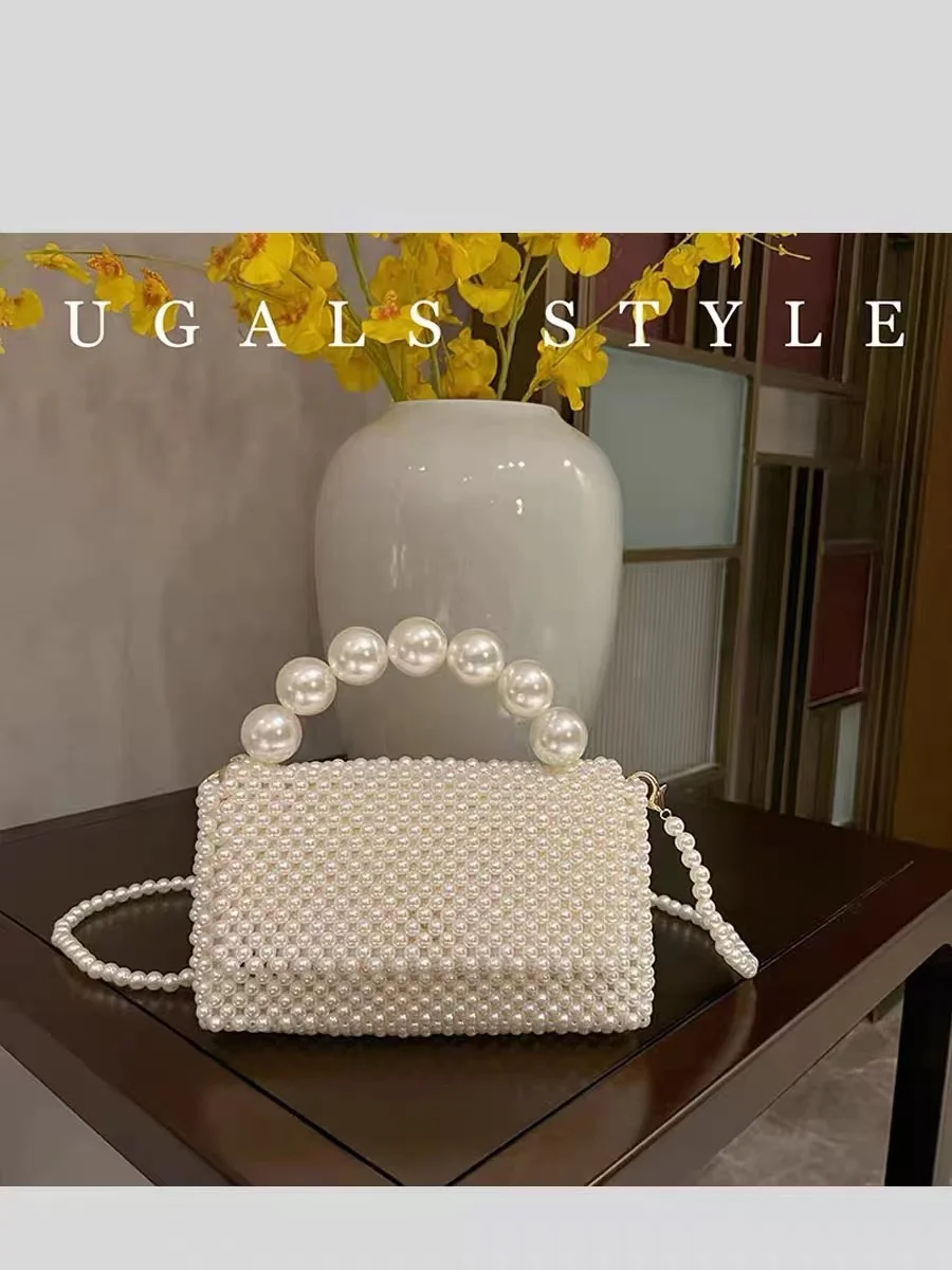 Роскошная модная женская сумка с грушей и бисером тканая вечерняя ручной работы