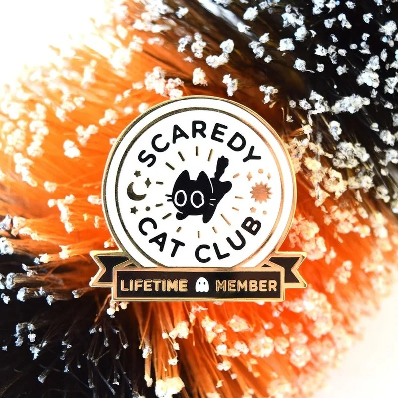 

Scaredy Cat Club Lifetime Members Only Enamel Pin //Halloween, Black Cat, Spoopy, Cat Pin, Kawaii Pin, Cute Pin, Spooky