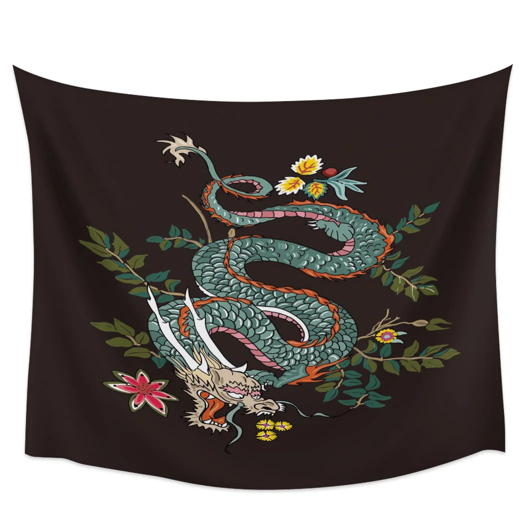 

Гобелен пикник, гобелен, цветок дракона, зеленые листья, настенный гобелен