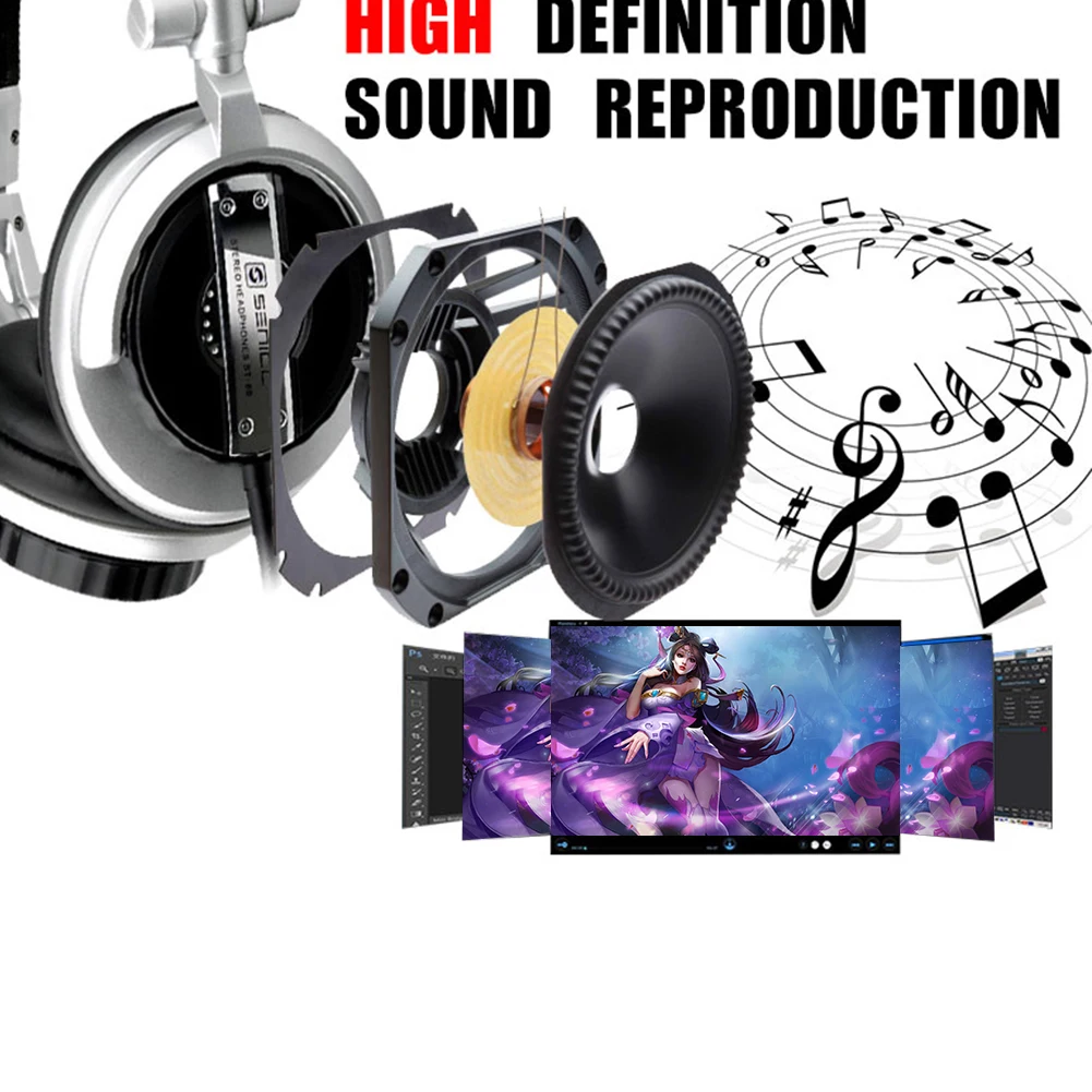 Проводная гарнитура SENICC ST-80 с сильными басами HIFI Студийные мониторы музыкальные