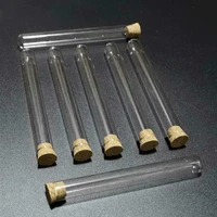 8ml 24pcslot 13x100mm clear glass round bottom test tubes with cork stopper for kinds of labsschools glassware
