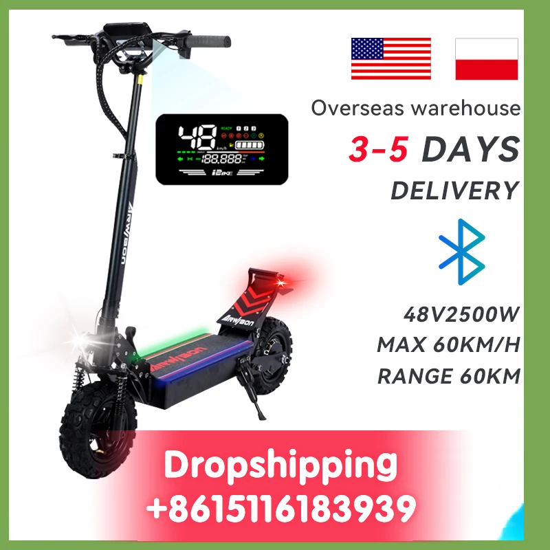 

Electric Scooter 48V 2500W 11 Inch Fat Tire Foldable Cross Country 60Km/h Drive Motor Adults Scooter Electrico offroad