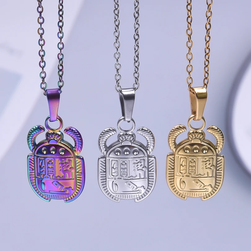 

Exquisite Steampunk Animal Beetle Pendant Necklace Stainless Steel Necklaces For Women Men Accessories Long Chain Jewelry Collar