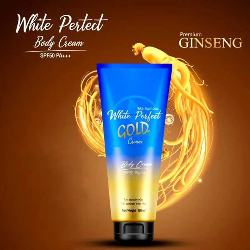 New White Perfect Gold Thai Body SUPER Fast Whitening soft smooth Moisturize Body Cream MTF 120g