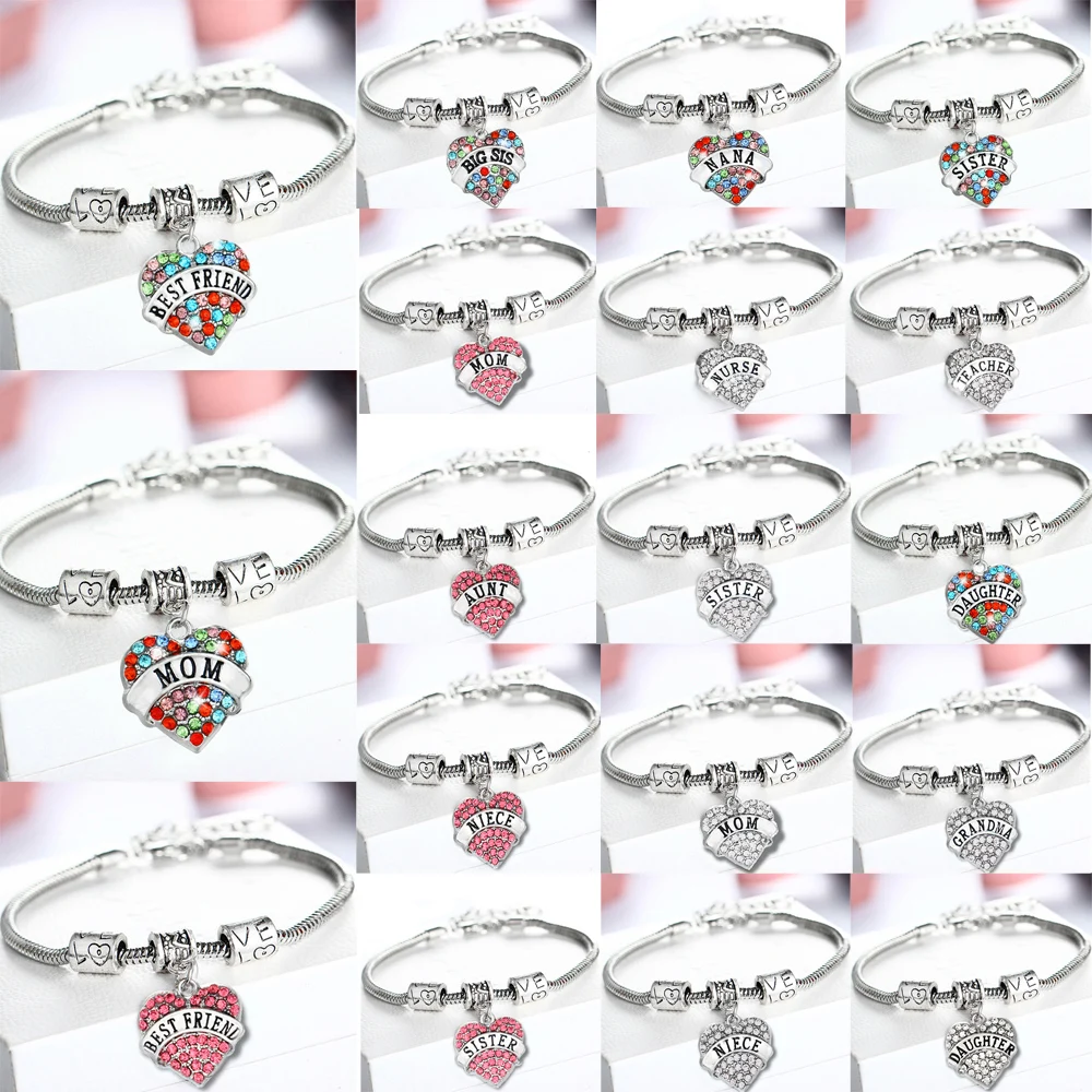 Браслет для семьи друзей сердца цепочки браслет Очаровательная цепочка мамы