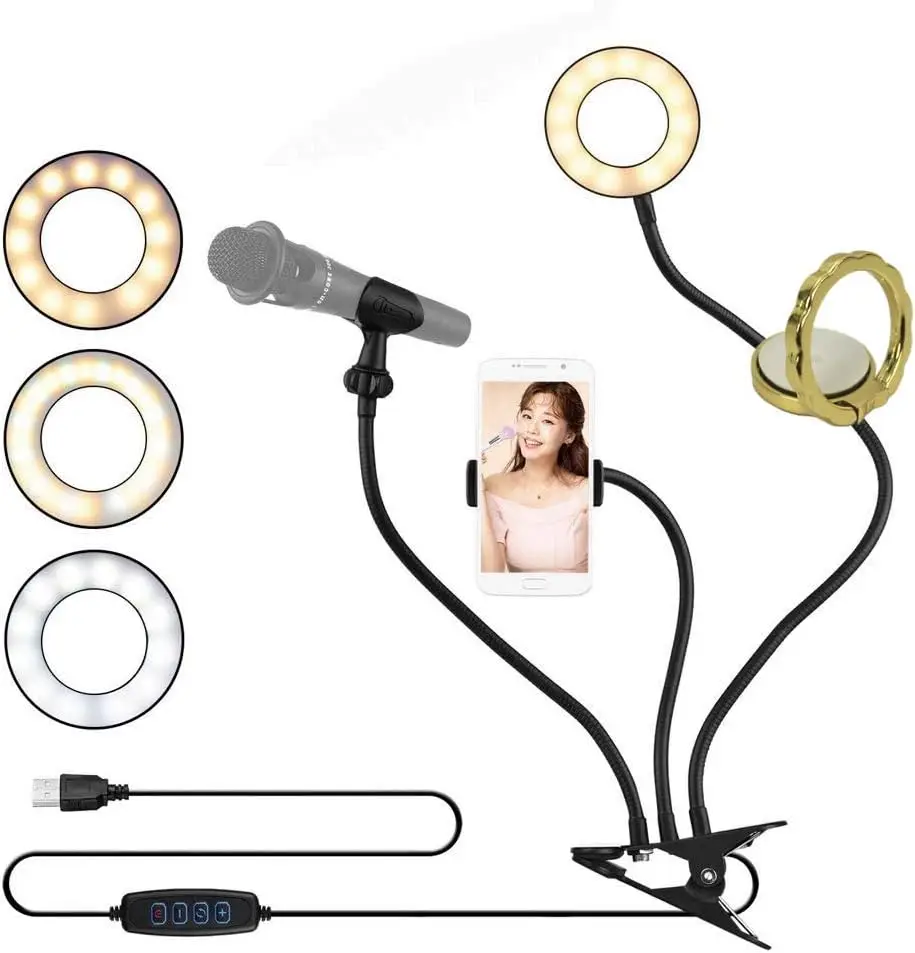 

Iluminador de Mesa Suporte Celular Microfone Presilha CBRN14323 -