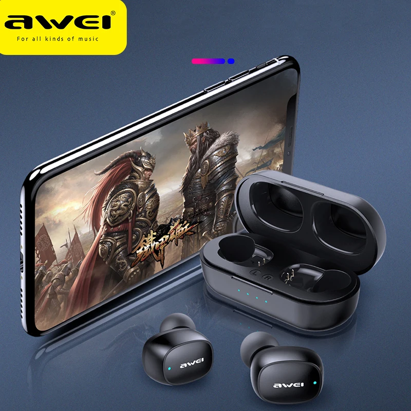 Awei T13 Wireless Bluetooth Earbuds Bass In-Ear TWS Touch Contorl Earphone With Mic HiFi Stereo Gaming Headphones Free Shipping