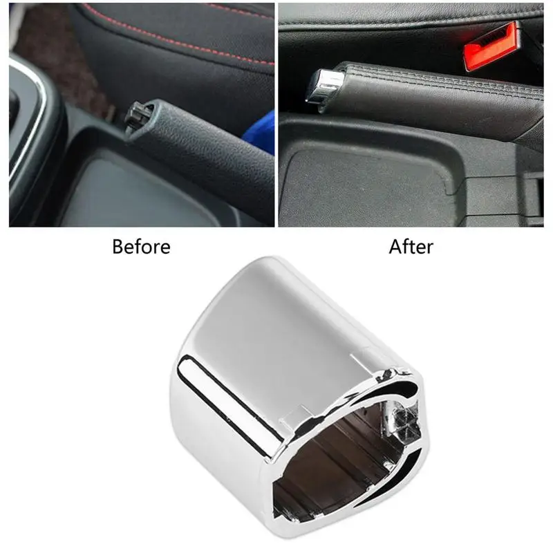 

Car Interior Hand Brake Button Universal Multifuncational Trim Cover Chrome Brake Button Lever Parking Silver Accessories