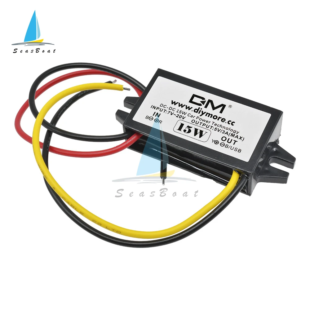 

DC-DC 12V to 5V 3A 15W Car Power Converter Micro Mini USB Step Down Voltage Power Supply Output Adapter Buck Converter Module