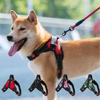 pet dog adjustable harness with leash reflective and breathable for small and large dog harness vest pet supplies