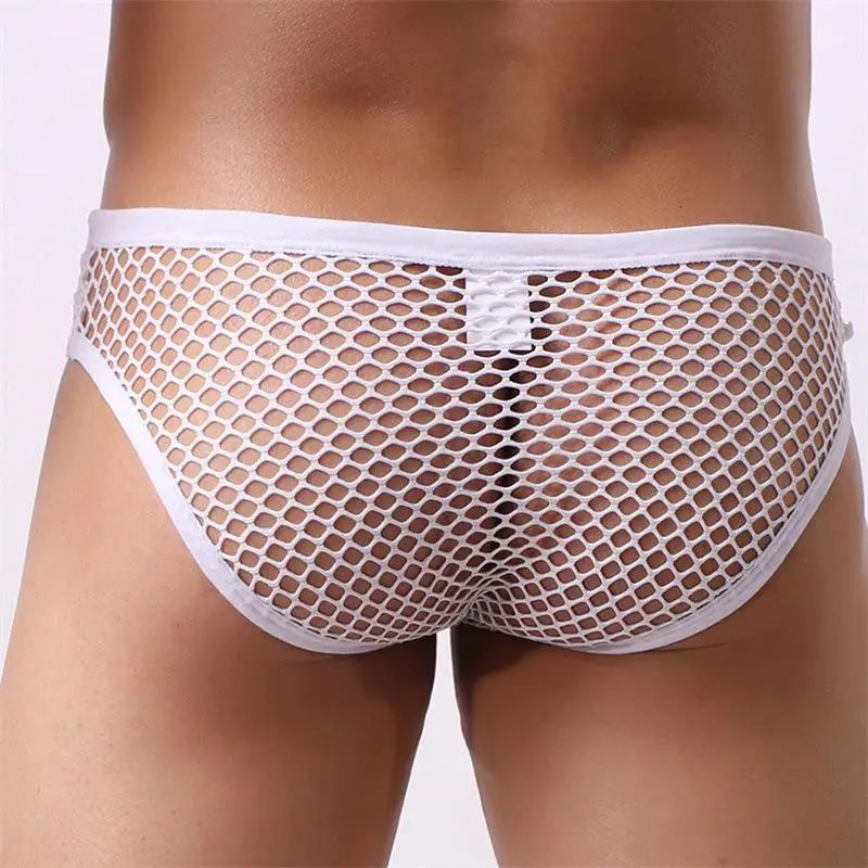 Sexy Men Transparent Briefs mesh Underwear Breathable Male Panties Gay Perspective Underpants Slips Homme erotic Panties images - 6