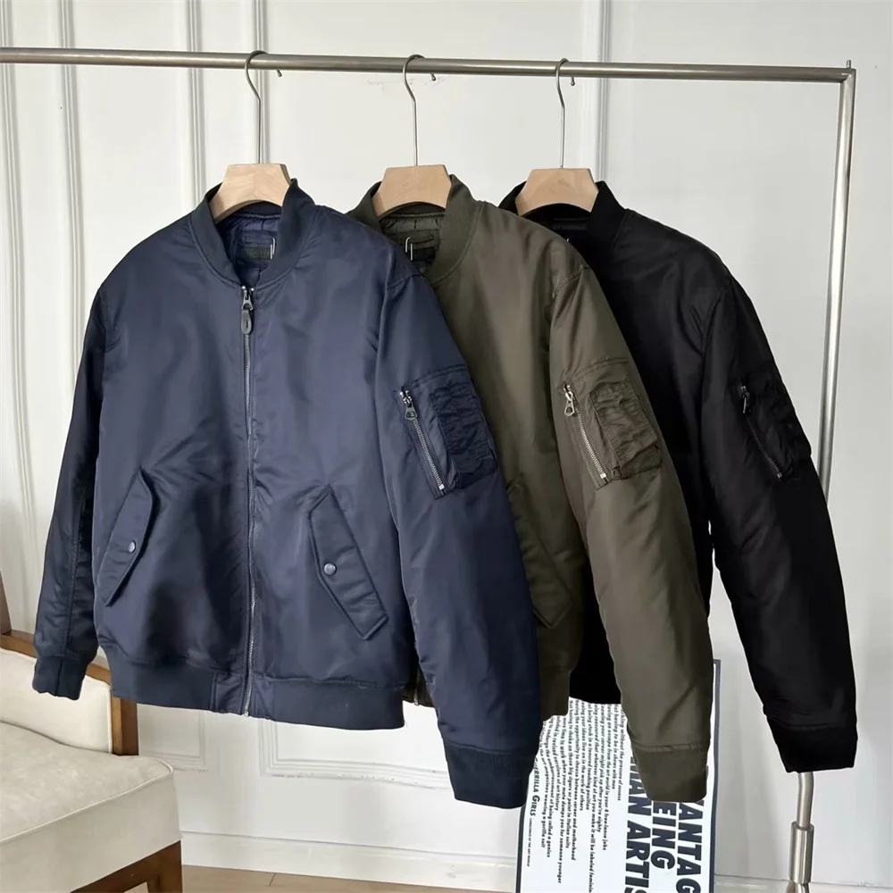 

Мужская и женская куртка-бомбер с воротником-стойкой, теплая бейсбольная форма, короткая куртка, Осень-зима 2023