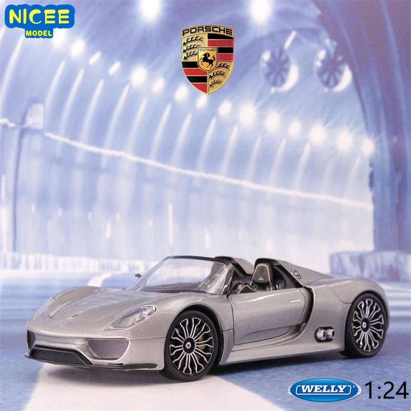 

WELLY 1:24 Porsche 918 Spyder Concept sports car Simulation Diecast Car Metal Alloy Model Car kids toys collection gifts B152