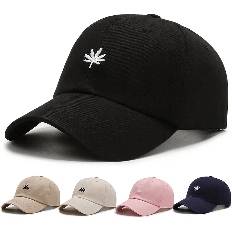 

Summer Leaf Embroidery Baseball Cap Mens Solid Color Caps Cotton Breathable Women Snapback Hip Hop Trucker Hats Dad Hat Gorras