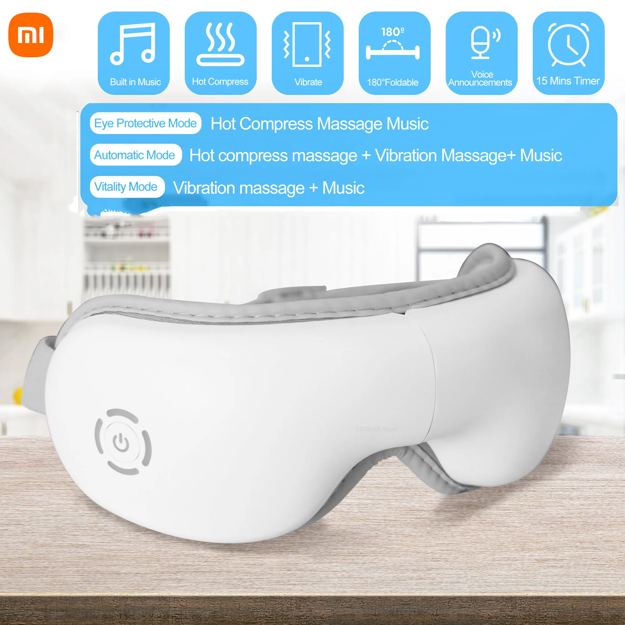 

Массажер для глаз Xiaomi Электрический складной с вибрацией и подогревом