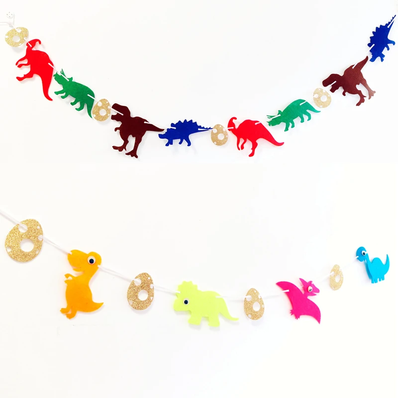Яркий фетровый баннер в виде динозавра нетканое украшение для детской комнаты