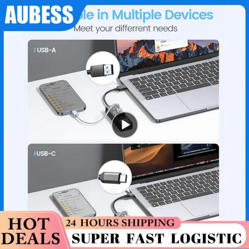 

1~8PCS 4 Ports USB 3.0 HUB 5Gbps High Speed Multi Type C Splitter Ultra-Slim OTG Adapter For PC Computer Accessories Macbook