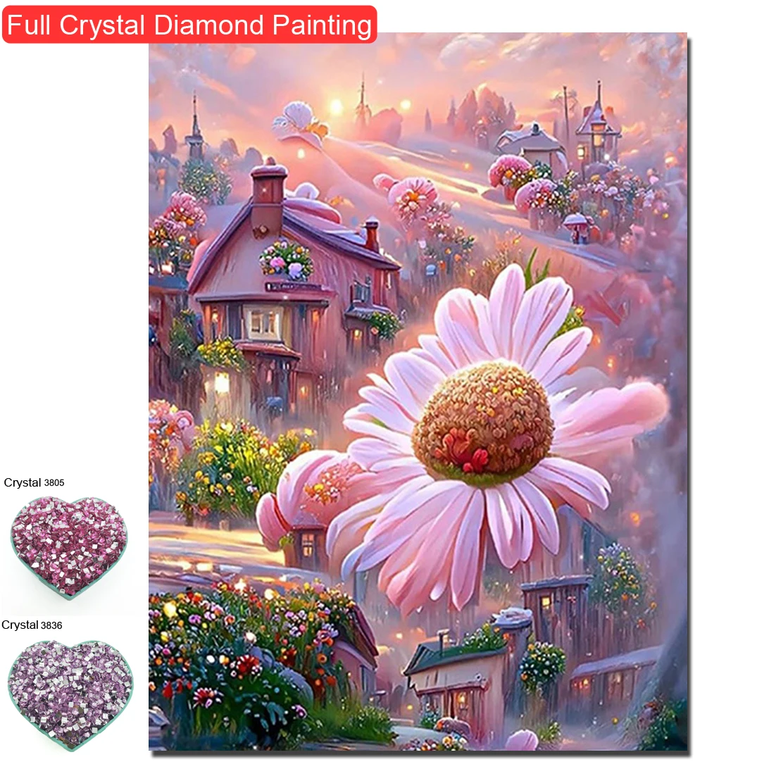 Набор для алмазной живописи сделай сам набор с маргаритками полное покрытие