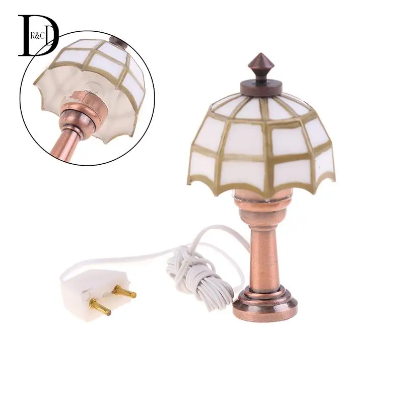 1pc 1/6 1/12 Scale Dollhouse Accessories Miniature LED Wall Sconce Lamp,dollhouse Table Lamp W/Battery Box