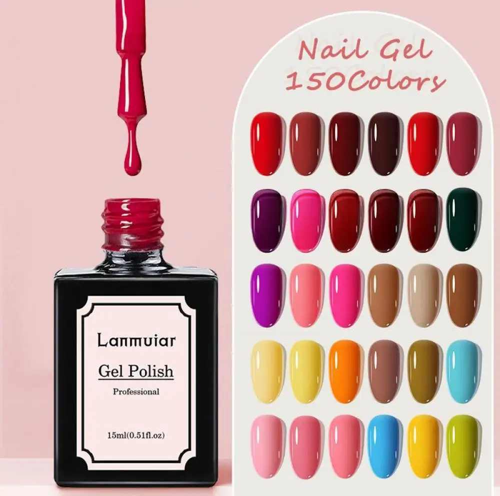 

Fashion 1Pc Nail Gel Polish Semi Permanent Gellack Nail Art Salon 50 Color Glitter 15Ml Soak Off Organic Uv Led Nail Gel Varnish